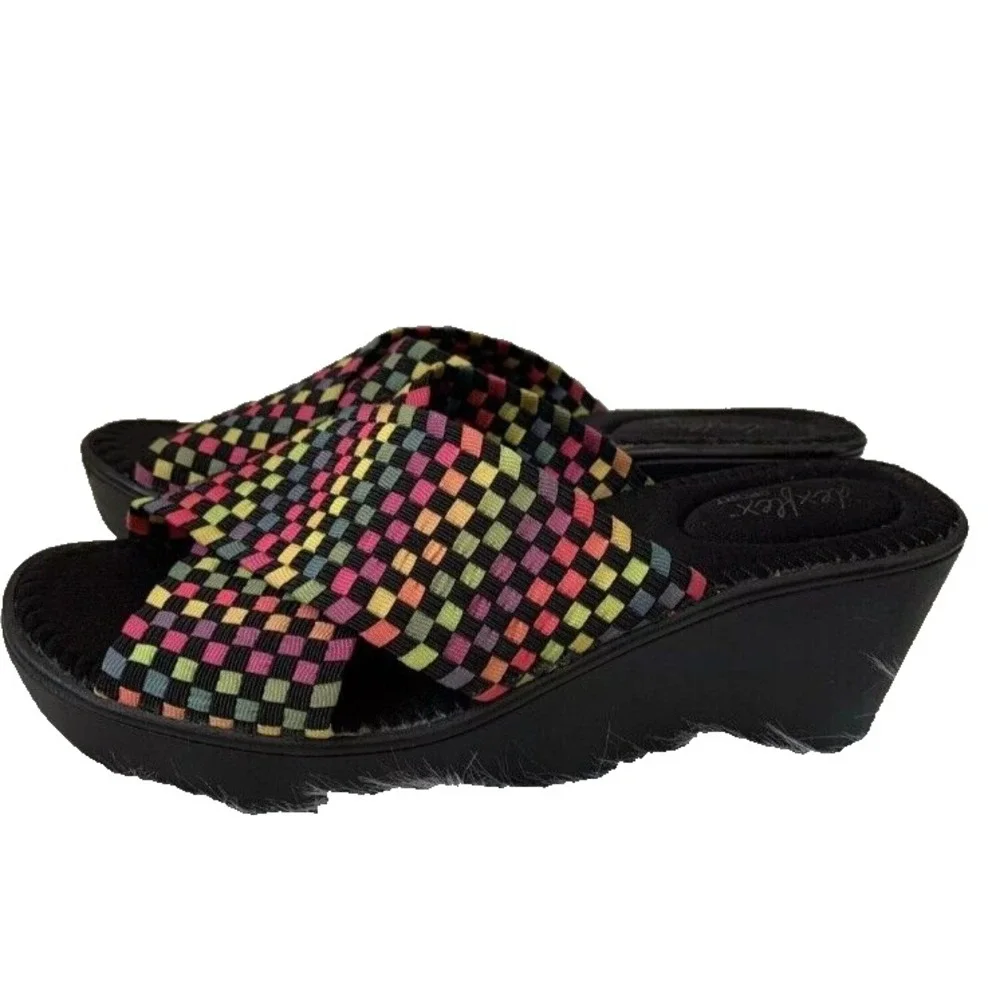 Dexflex Sport Woven‎ Platform Women'sY2K multicolor  Shoe size 7.5
